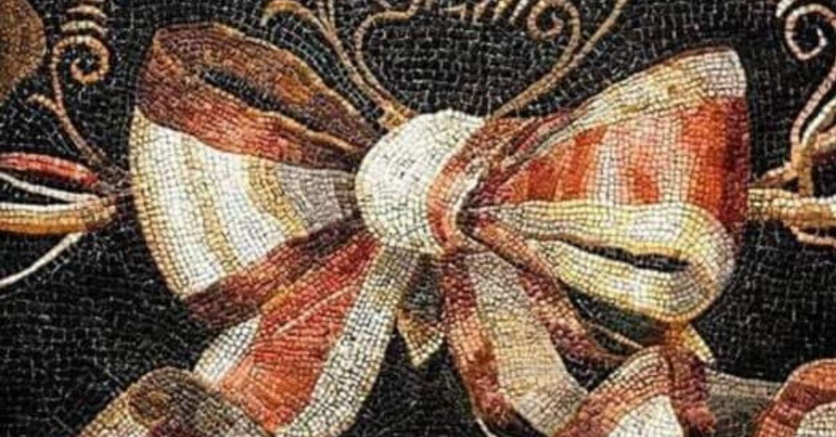 Ribbon On Roman Mosaic Imperium Romanum