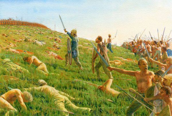 Barbarian attack on Roman troops