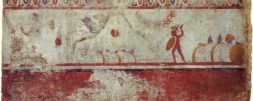 Fresk ukazujący bitwę w Wąwozie Kaudyńskim