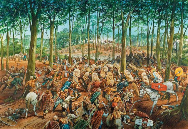 Kwintus Petyliusz Cerialis z oddziałem IX Legionu Hispana wpadł w zasadzkę i został pokonany przez siły Boudiki