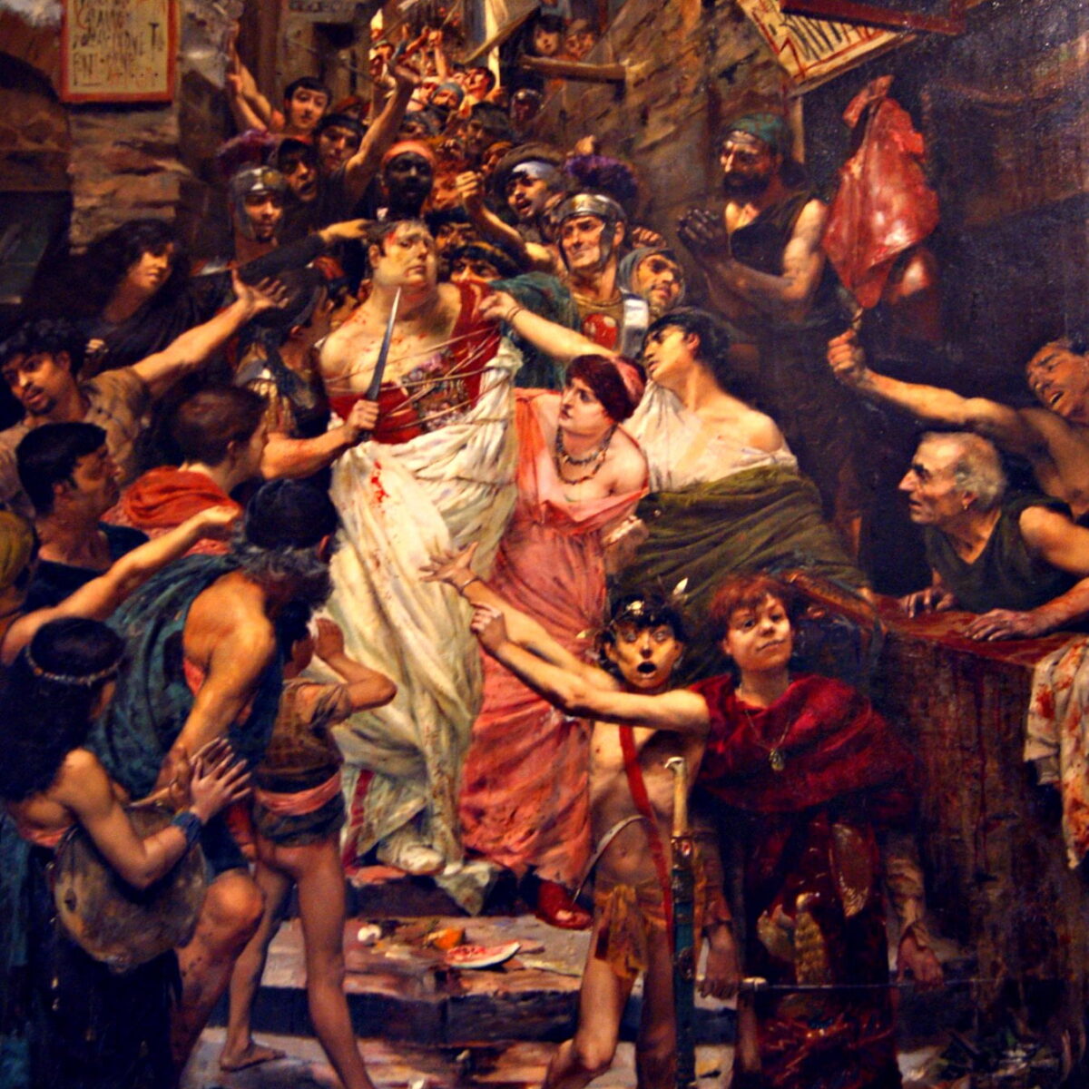 Vitellius led through the streets of Rome by the people, Georges Rochegrosse