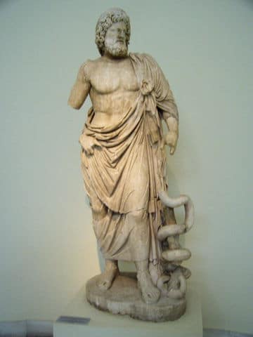 Asclepius with entwined serpents