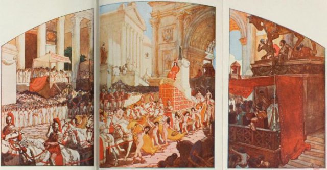 Triumph of Elagabalus. Illustration by Auguste Leroux from 1902