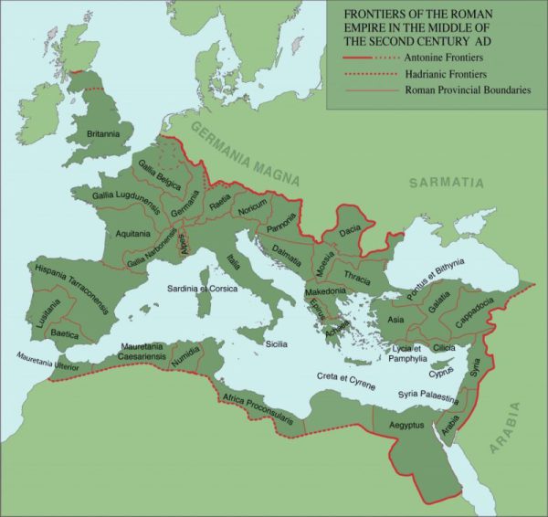 Limites in the Roman Empire in the mid-2nd century CE