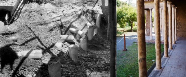 Willa w Oplontis w trakcie wykopalisk i obecnie