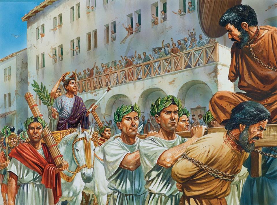 Ilustracja ukazująca triumf Pompejusza po pokonaniu piratów