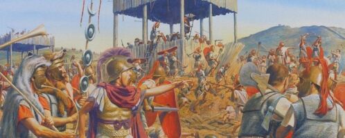 Forsowanie fortyfikacji w bitwie pod Filippi