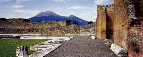 View of the Vesuvius massif from Pompeii