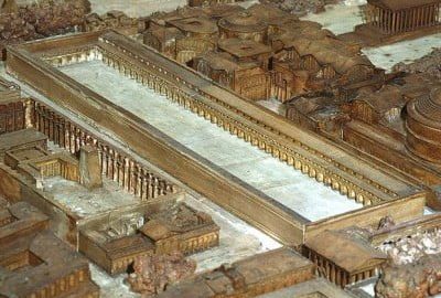 Saepta Julia on the plan of ancient Rome (scale 1:400), from the beginning of the 4th century CE, made by the French architect Paul Bigot