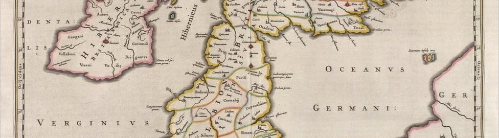 Map of the British Isles from 1654 with Hibernia