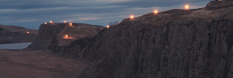 Lit torches on Hadrian's shaft in 2010