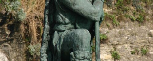 Monument showing a Cantabrian in Santander (Spain)