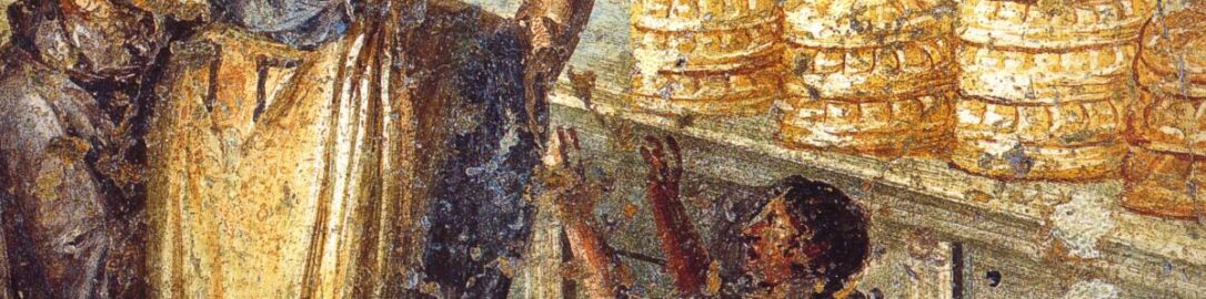 Fresk z Pompejów ukazujący sprzedawcę chleba