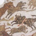 Exotic animals on Roman mosaic