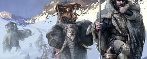 Hannibal on an elephant in the Alps