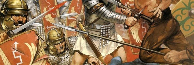 Legionnaires in combat during Trajan's war with the Dacians (early 2nd century CE)