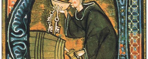 Średniowieczny mnich na malunku