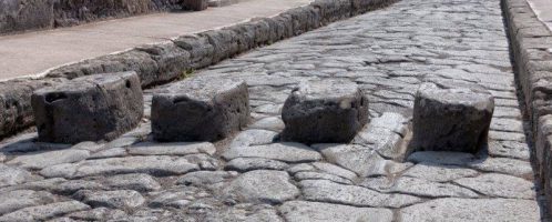 Passages in Roman streets in Pompeii