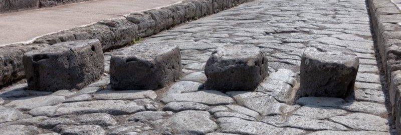 Passages in Roman streets in Pompeii