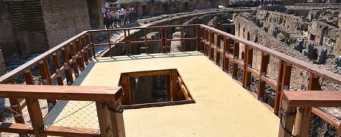 Wooden elevator in the Colosseum