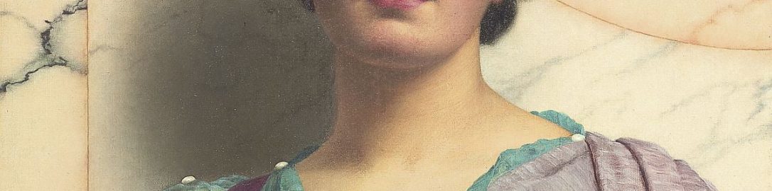 A painting by John William Godward showing a beautiful woman from the  ancient world