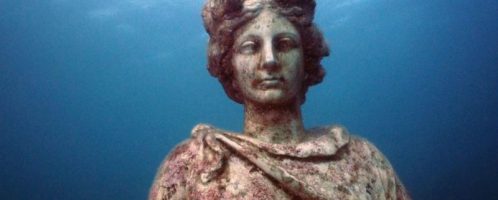 Roman statue under the water in Baiae