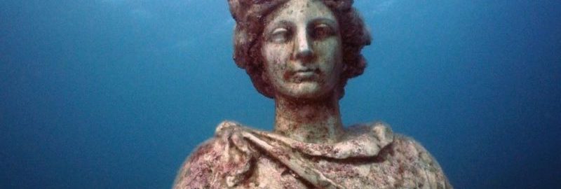 Roman statue under the water in Baiae