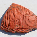 Fragment of red ceramics