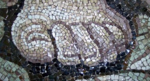 A mosaic showing the foot