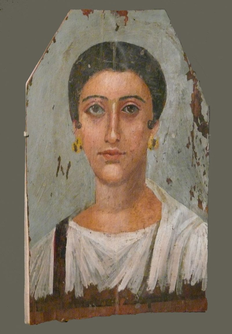 Portrait of a Roman woman placed on a mummy