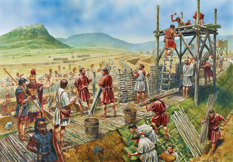 Construction of the Roman camp