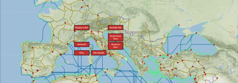 Interaktywna mapa Imperium Rzymskiego ukazująca logistykę w tamtych czasach