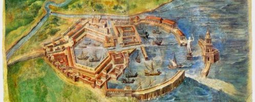 Animacja ukazująca Ostia Antica - port Rzymu