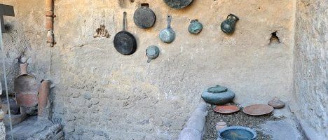 Restored kitchen in Pompeii