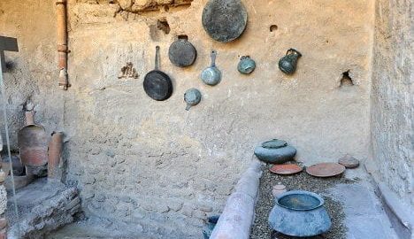 Restored kitchen in Pompeii