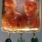 Part of a Roman earring with images of emperors