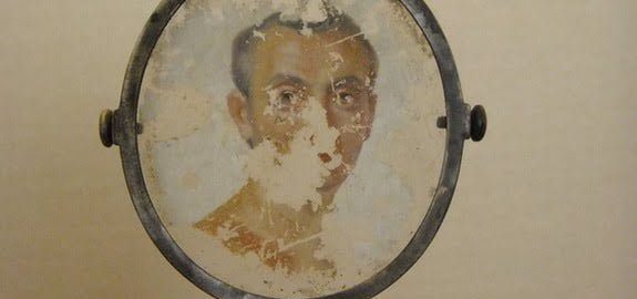 Portrait of a Roman on the glass