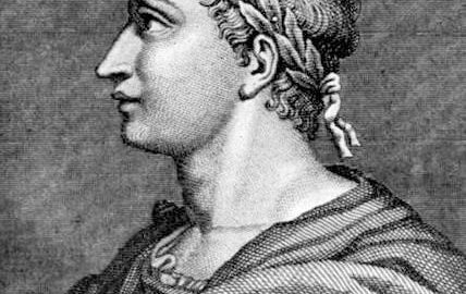 Ovid with a laurel wreath on his head
