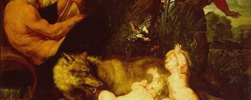 Romulus and Remus fed by the she-wolf, Rubens