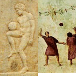 Playing with the ball of the ancient Romans