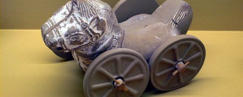 Terracotta Roman toy - horse on wheels