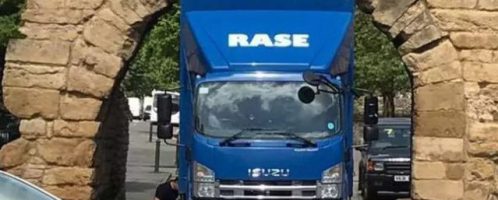 Lorry damaged Roman arch in England