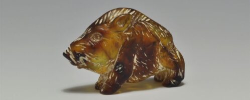 Roman boar figurine made of amber