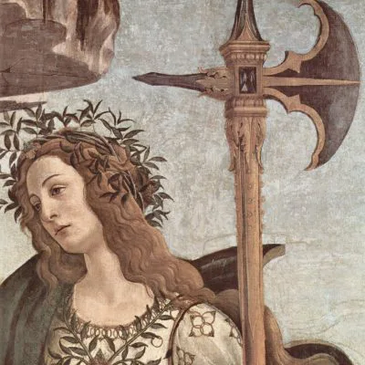 Detail of Sandro Botticelli's painting - Minerva and Centaur