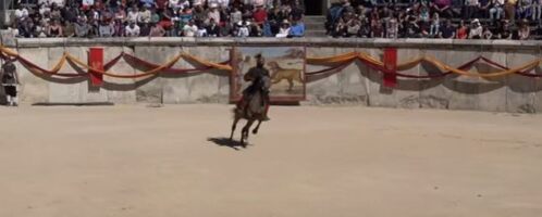 Spectacular reconstruction of Roman games in Nimes