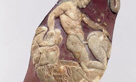 Fragment of a Roman cup with a scene of a love act