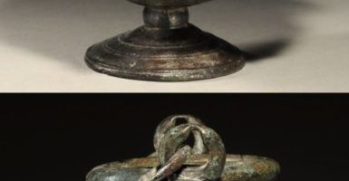 Roman bronze balsamarium