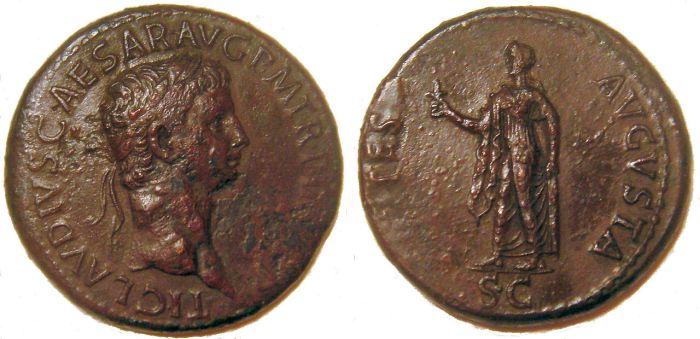 Sestertius issued in honour of the British birth