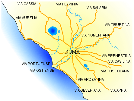 Roman roads around Rome