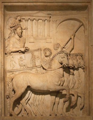 Depiction of Emperor Marcus Aurelius during the triumph